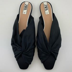 Zara Black Slip on Pointed Toe Flats Size 6.5